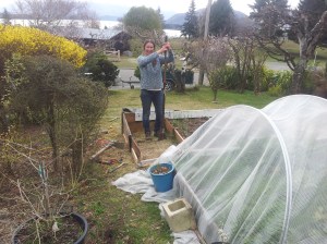 Using the slammer in the garden